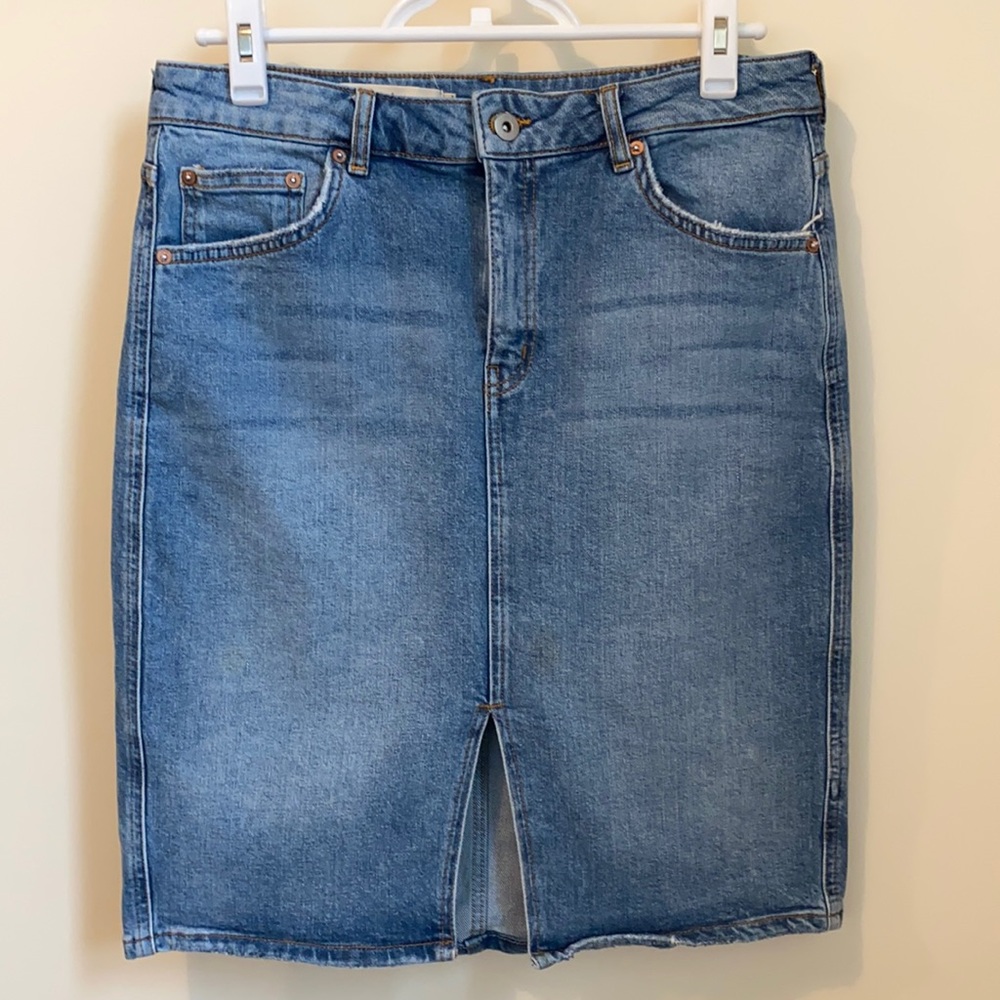 Pilcro and the Letterpress Classic Denim Pencil Skirt